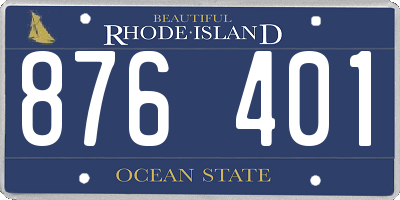 RI license plate 876401