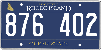 RI license plate 876402