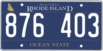 RI license plate 876403