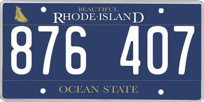 RI license plate 876407