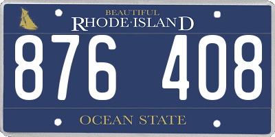 RI license plate 876408