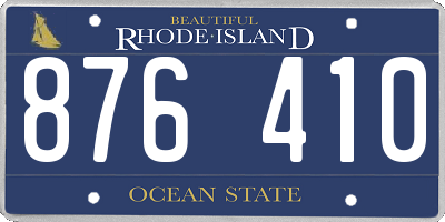 RI license plate 876410