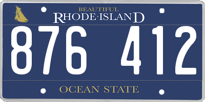 RI license plate 876412