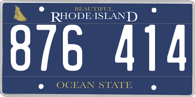 RI license plate 876414