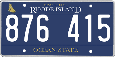 RI license plate 876415