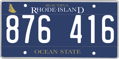 RI license plate 876416