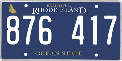 RI license plate 876417