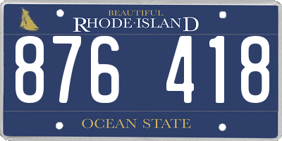 RI license plate 876418