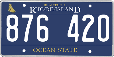 RI license plate 876420