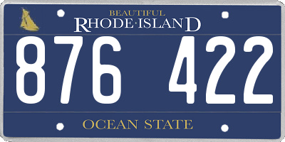 RI license plate 876422