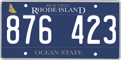 RI license plate 876423