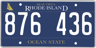 RI license plate 876436