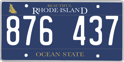 RI license plate 876437