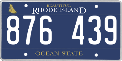 RI license plate 876439
