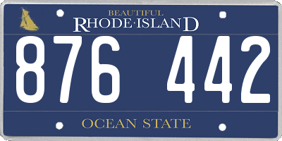 RI license plate 876442