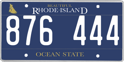 RI license plate 876444