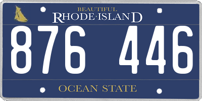 RI license plate 876446
