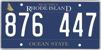 RI license plate 876447