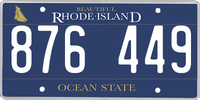 RI license plate 876449