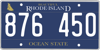 RI license plate 876450