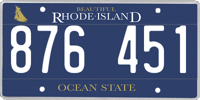 RI license plate 876451