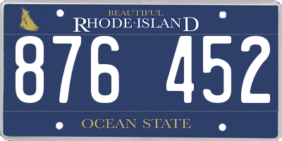 RI license plate 876452