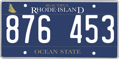 RI license plate 876453