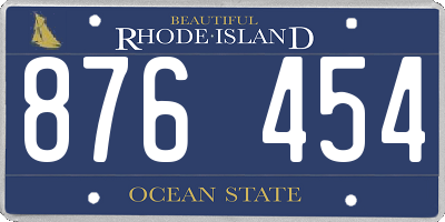 RI license plate 876454