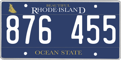 RI license plate 876455