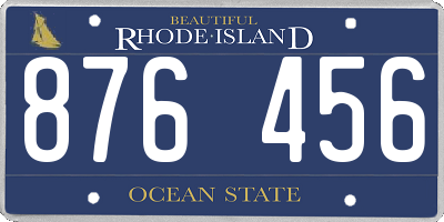 RI license plate 876456