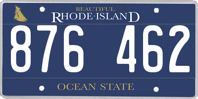 RI license plate 876462