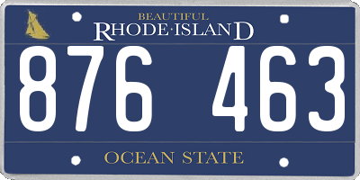 RI license plate 876463