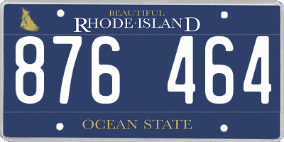RI license plate 876464