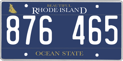RI license plate 876465