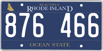 RI license plate 876466