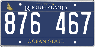 RI license plate 876467