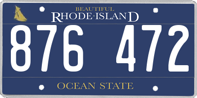 RI license plate 876472