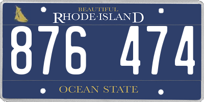 RI license plate 876474