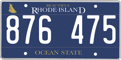 RI license plate 876475
