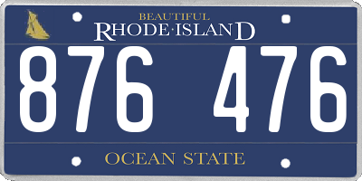 RI license plate 876476