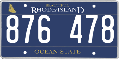 RI license plate 876478