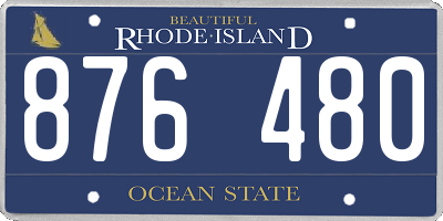 RI license plate 876480