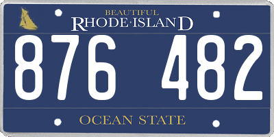 RI license plate 876482