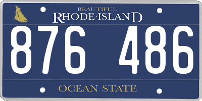 RI license plate 876486