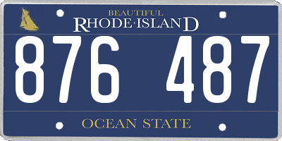 RI license plate 876487