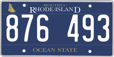 RI license plate 876493