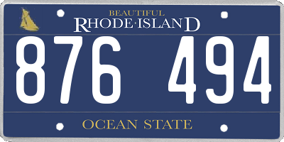 RI license plate 876494
