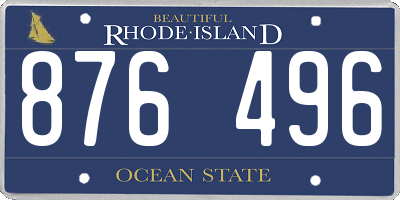RI license plate 876496