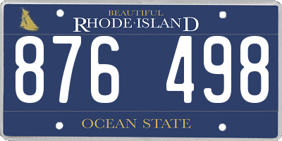 RI license plate 876498
