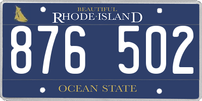 RI license plate 876502